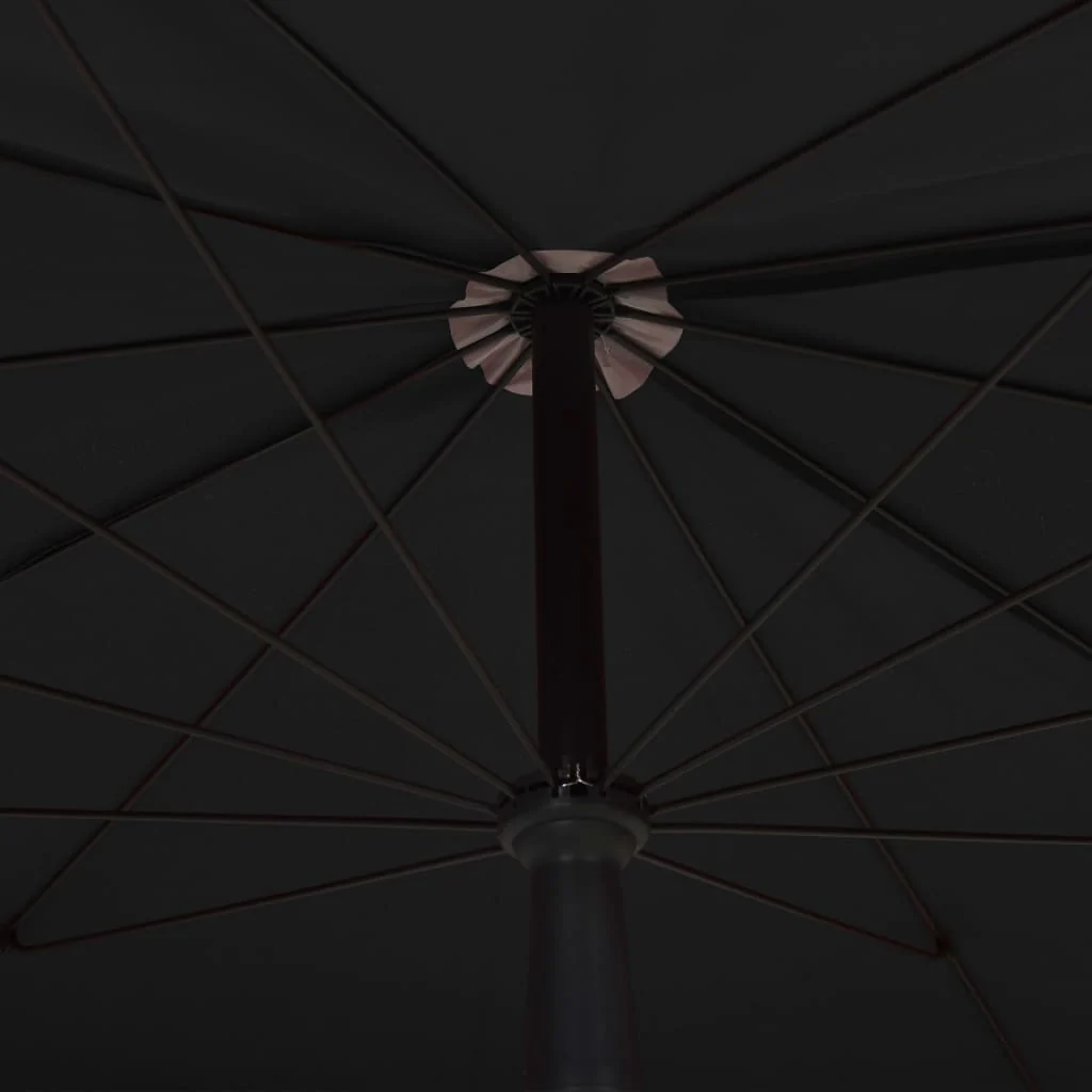 parasol med stang 200x130 cm sort - Image 5