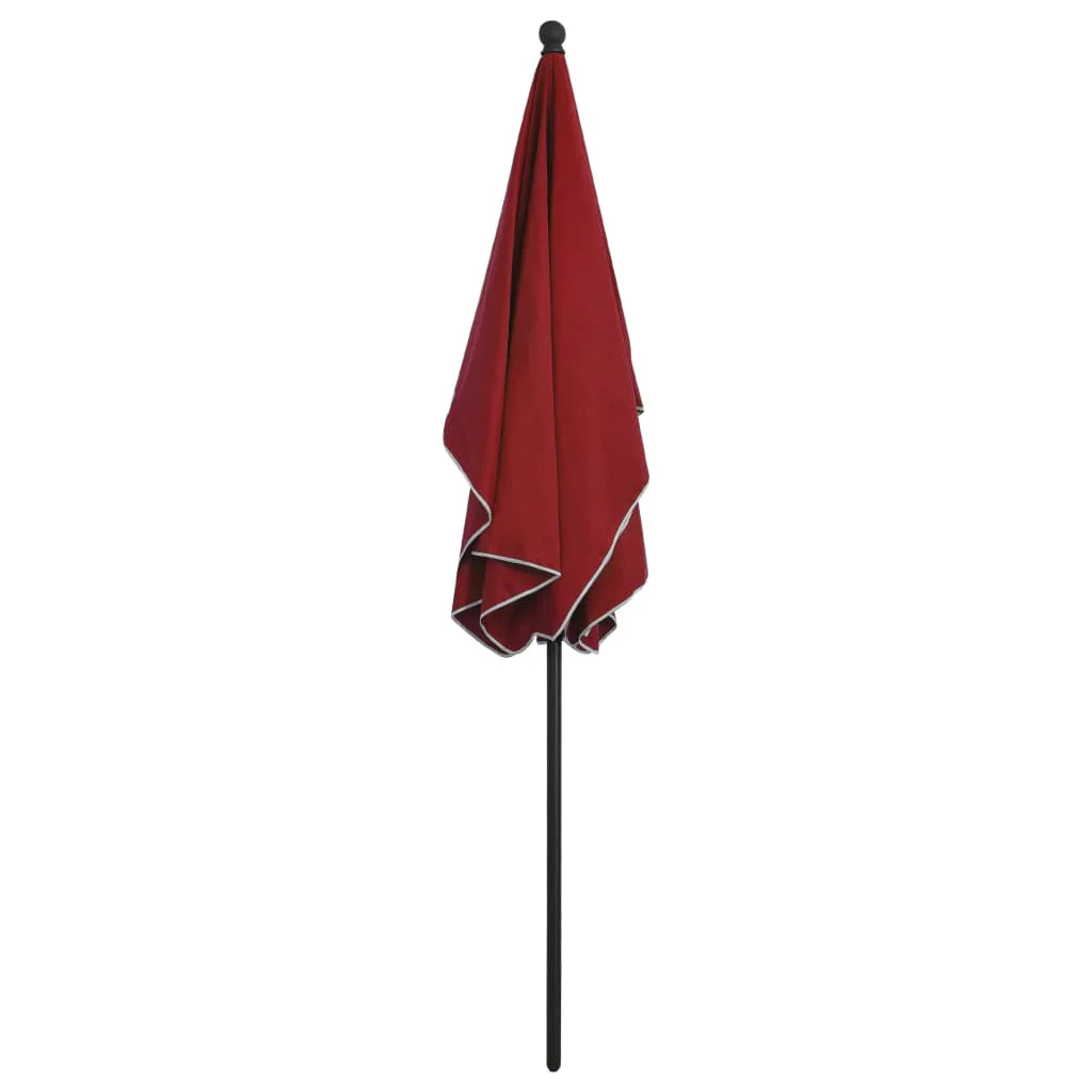 parasol med stang 210x140 cm bordeauxfarvet - Image 4
