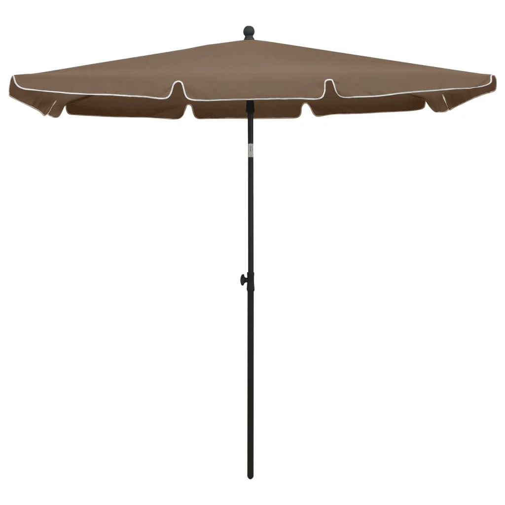 parasol med stang 210x140 cm gråbrun - Image 2