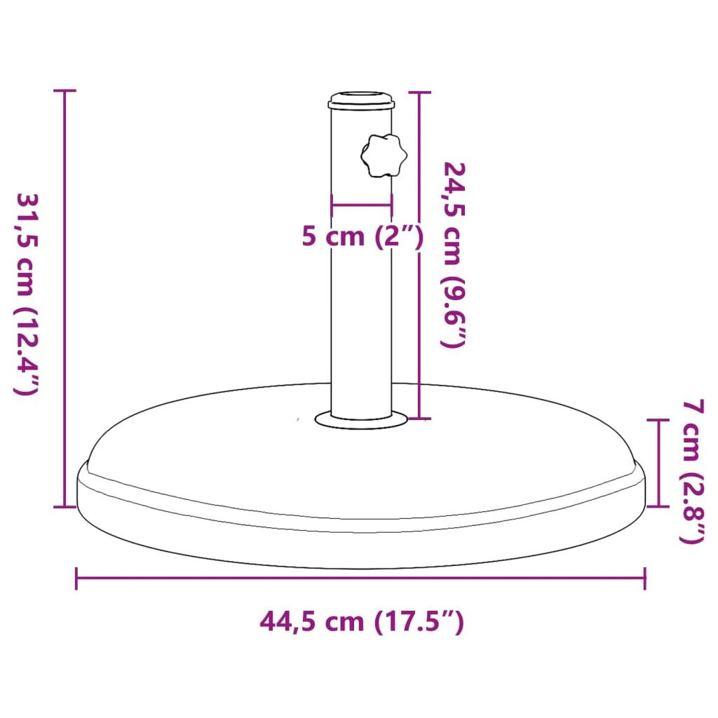 parasolfod til Ø32/35/38 mm stænger 15kg rund - Image 8