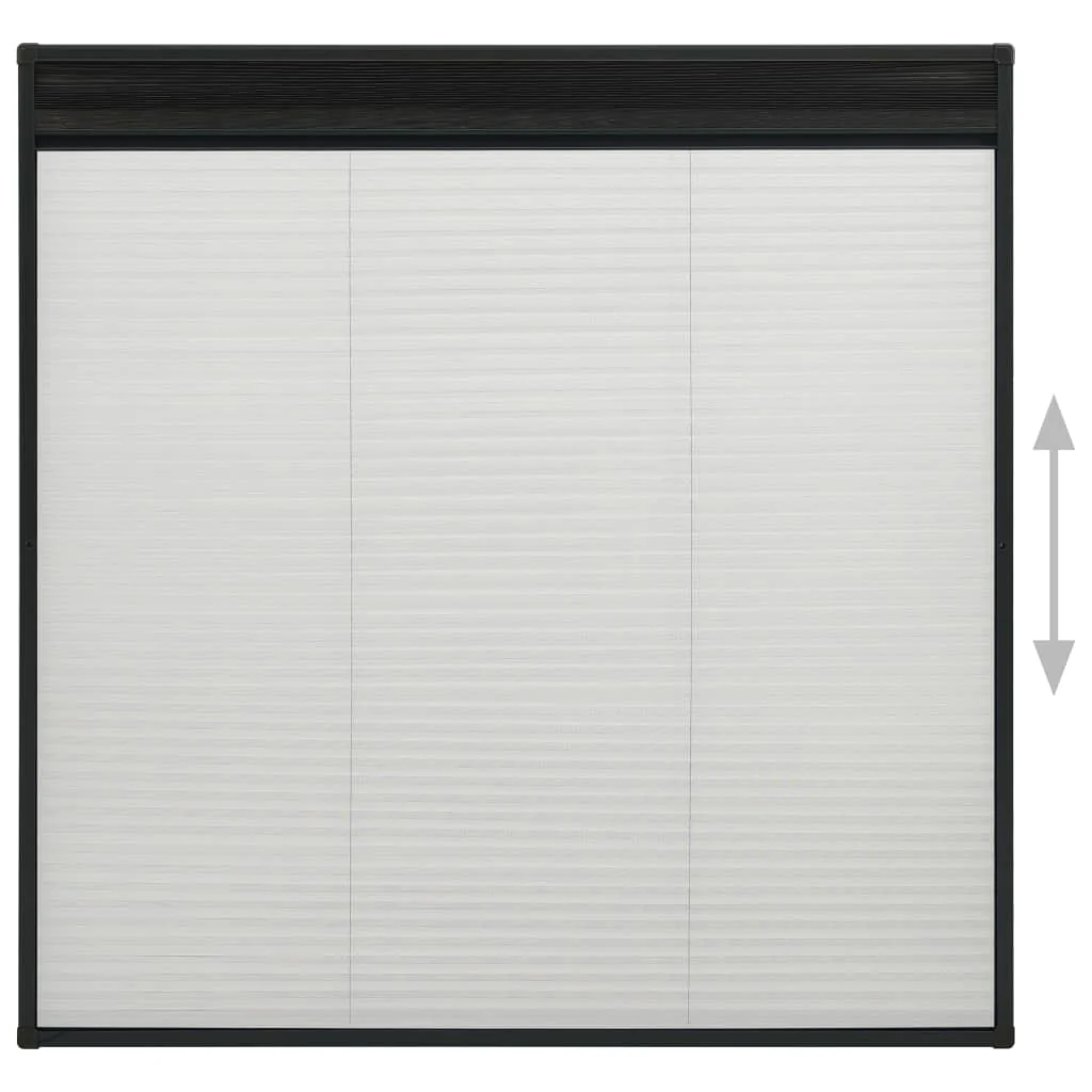 plisseret insektnet til vinduer 120x120 cm aluminium antracit - Image 5