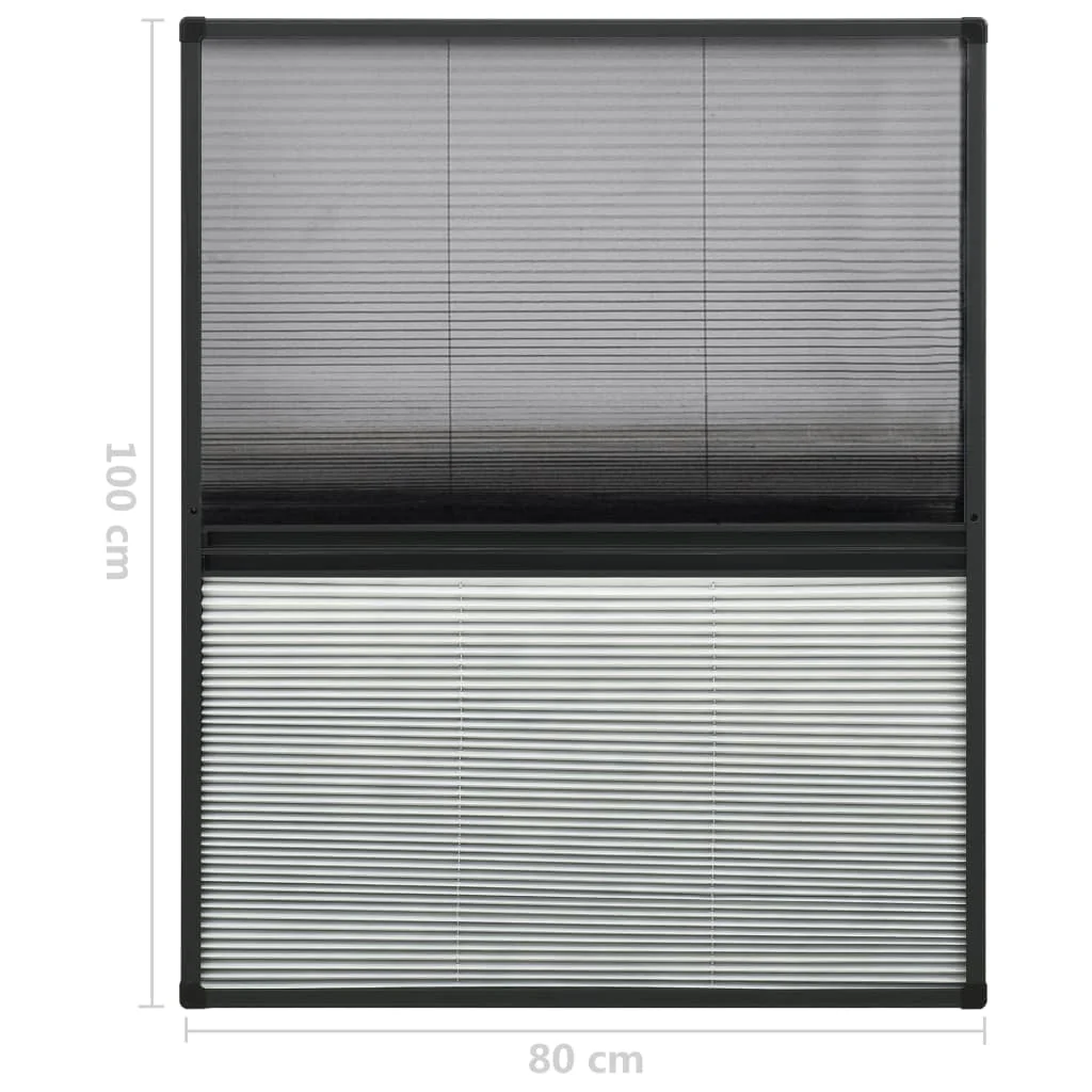 plisseret insektnet til vinduer 80x100 cm afskygning aluminium - Image 7