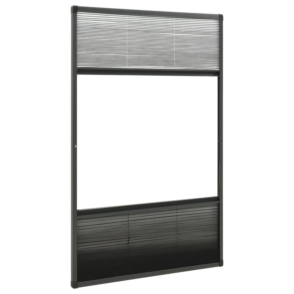 plisseret insektnet til vinduer 80x160 cm afskygning aluminium - Image 5