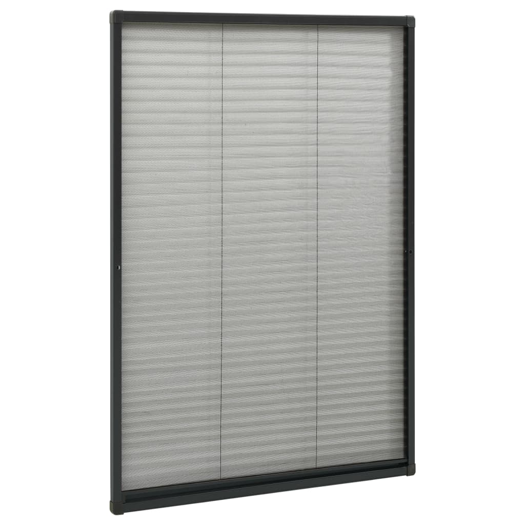 plisseret insektnet til vinduer 80x160 cm aluminium antracitgrå - Image 3