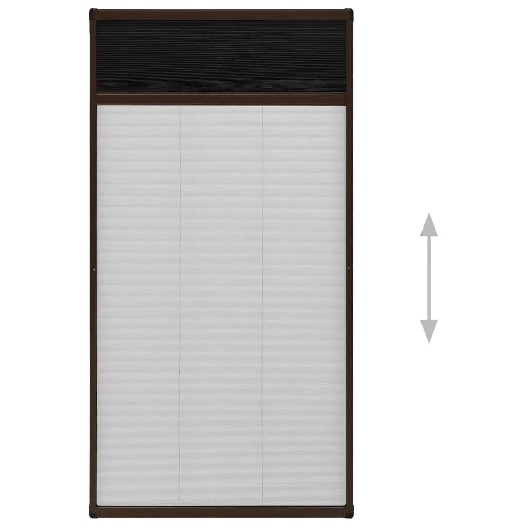plisseret insektnet til vinduer 80x160 cm aluminium brun - Image 4
