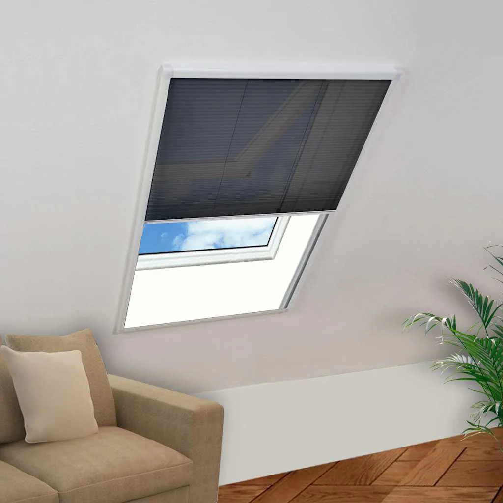 plisseret insektnet til vinduer aluminium 60 x 80 cm