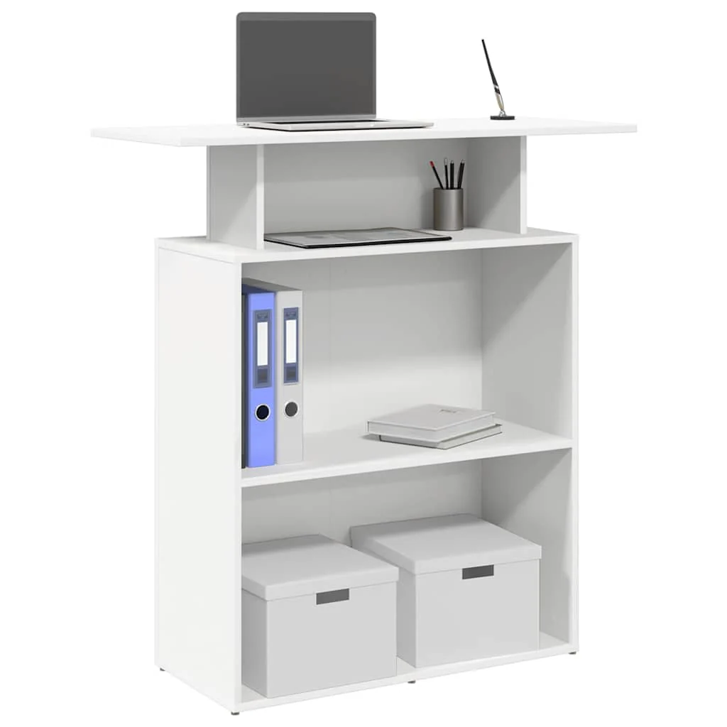 receptionsdisk hvid 100x40x104 cm konstrueret træ