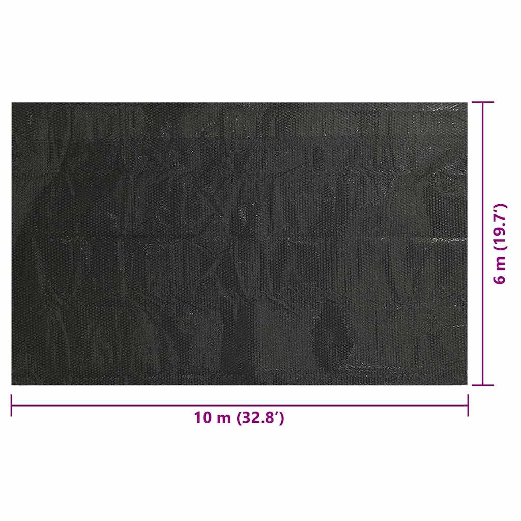 rektangulært poolovertræk 1000x600 cm PE sort - Image 6