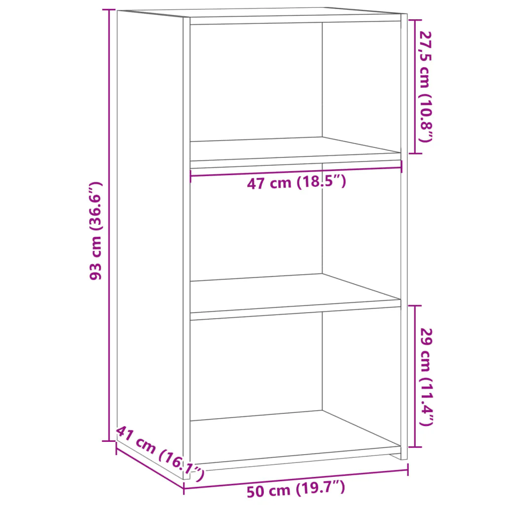 reol 50x41x93 cm konstrueret træ sonoma-eg - Image 8