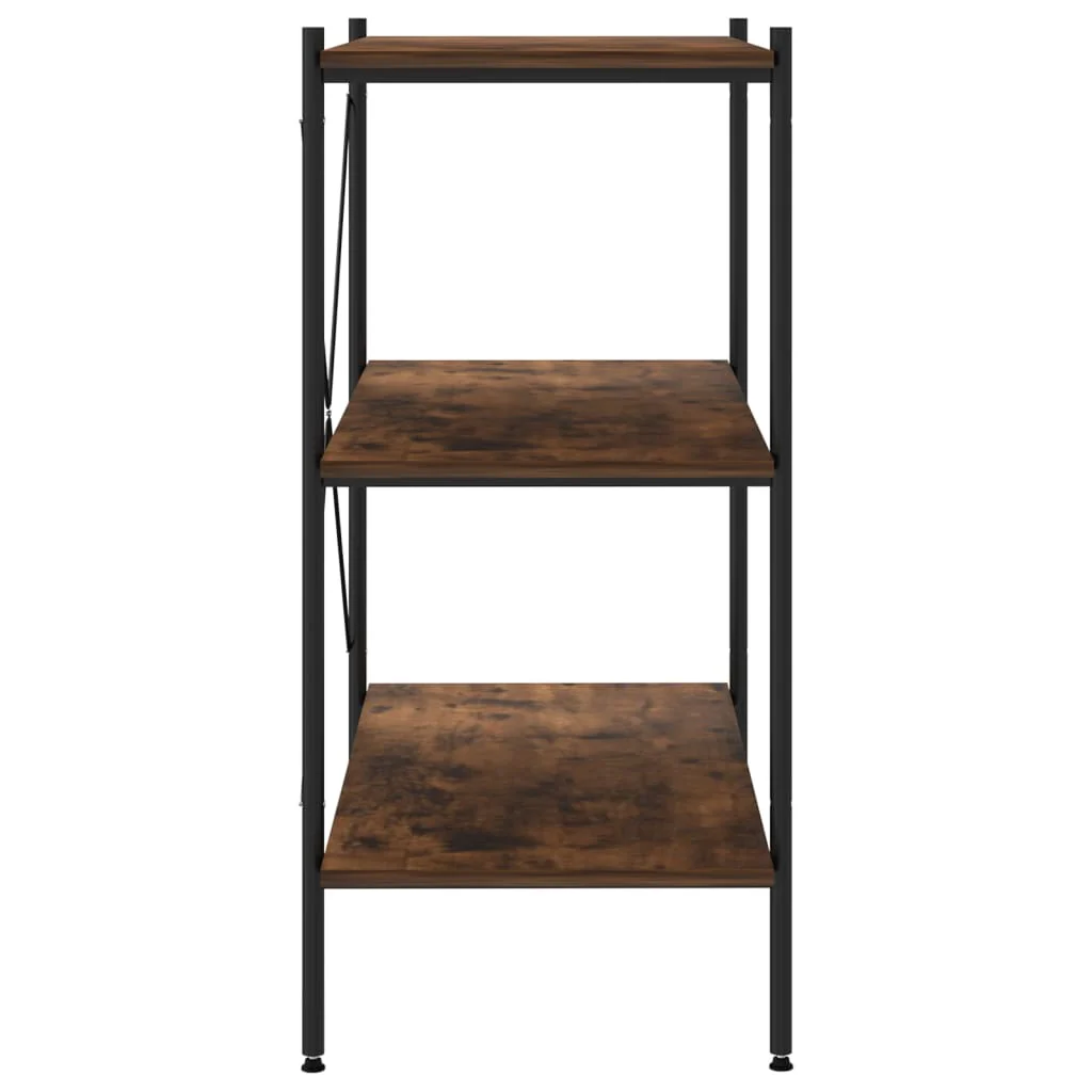 reol med 3 hylder 80x40x92 cm sort og naturfarvet - Image 4