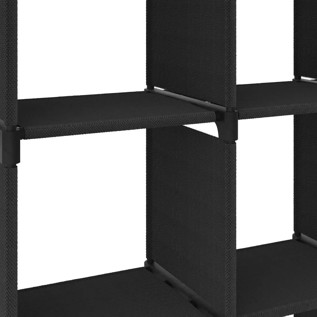 reol med 9 rum 103x30x107,5 cm stof sort - Image 6