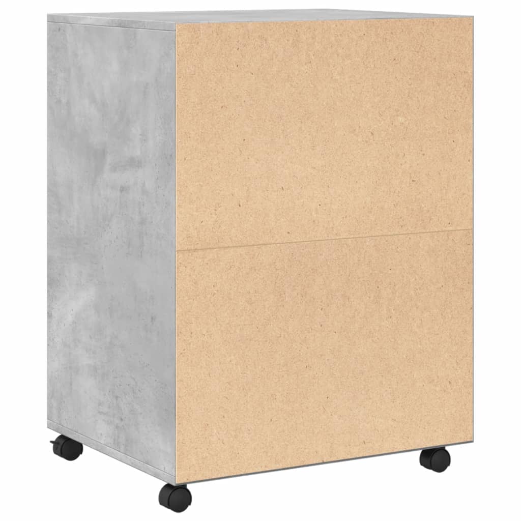 rullebord 60x48x81 cm konstrueret træ betongrå - Image 6