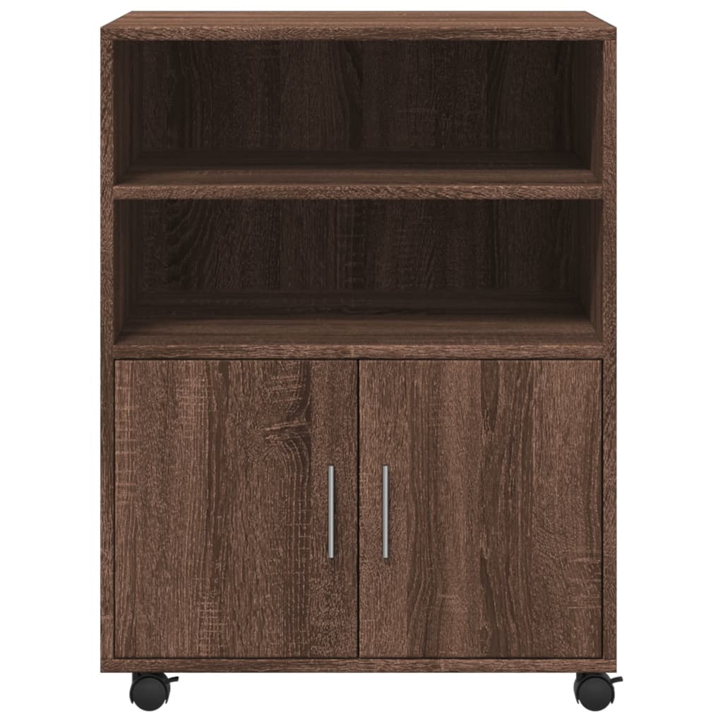 rullebord 60x48x81 cm konstrueret træ brun egetræsfarve - Image 4