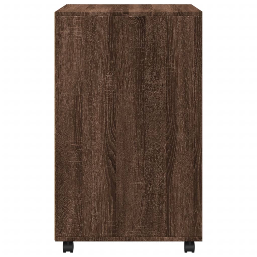 rullebord 60x48x81 cm konstrueret træ brun egetræsfarve - Image 5