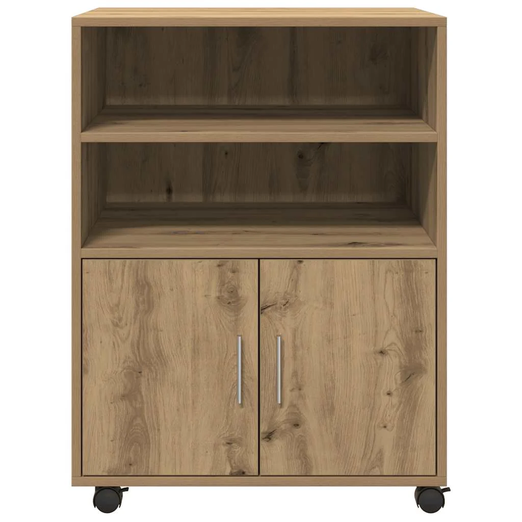 rullebord 60x48x81 cm konstrueret træ egetræsfarve - Image 4