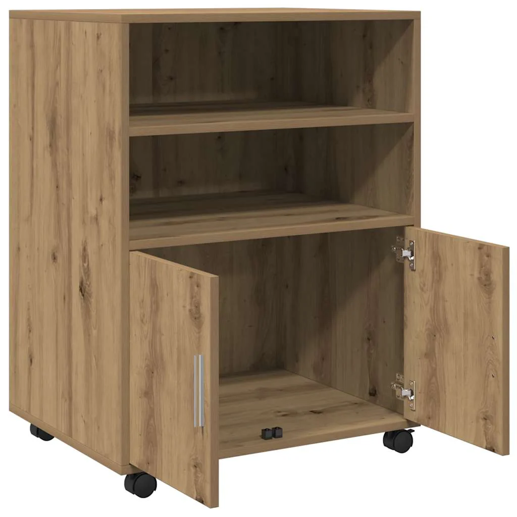 rullebord 60x48x81 cm konstrueret træ egetræsfarve - Image 7