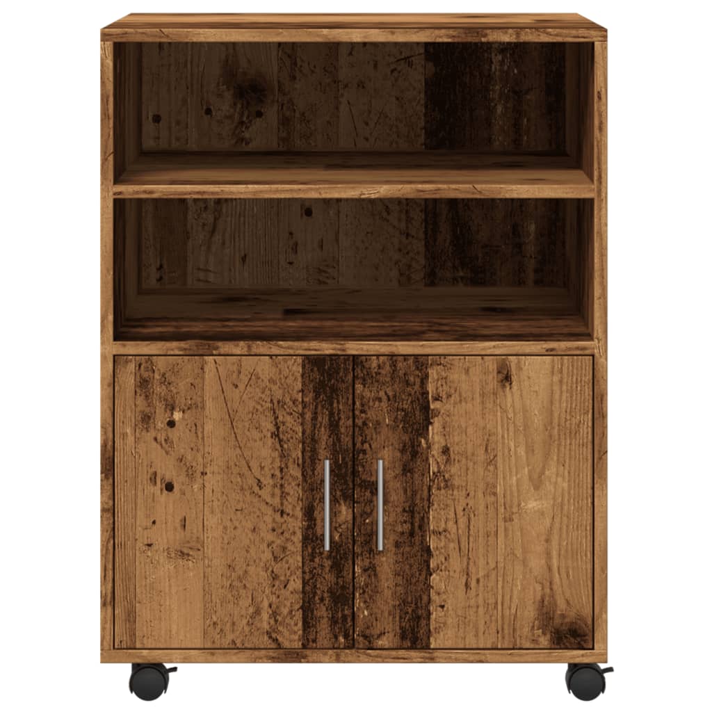 rullebord 60x48x81 cm konstrueret træ gammelt trælook - Image 4