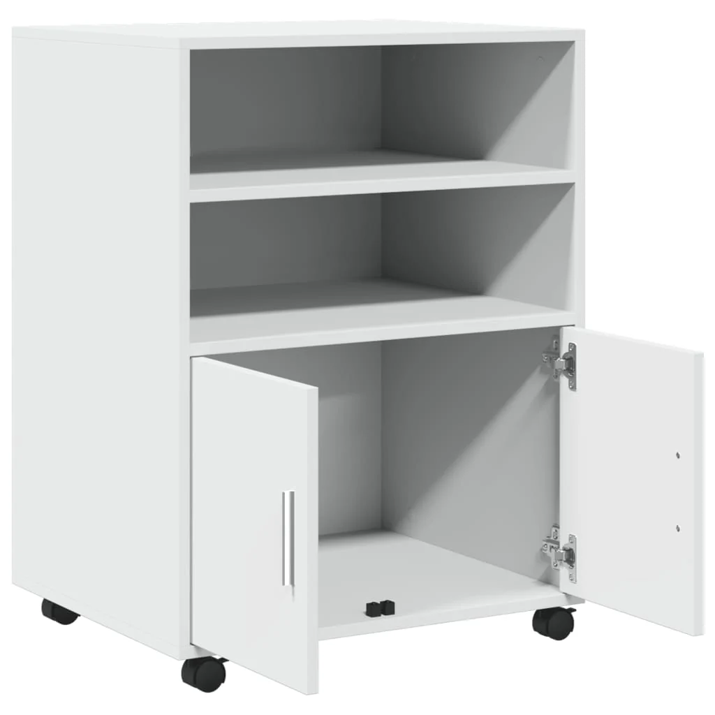 rullebord 60x48x81 cm konstrueret træ hvid - Image 7