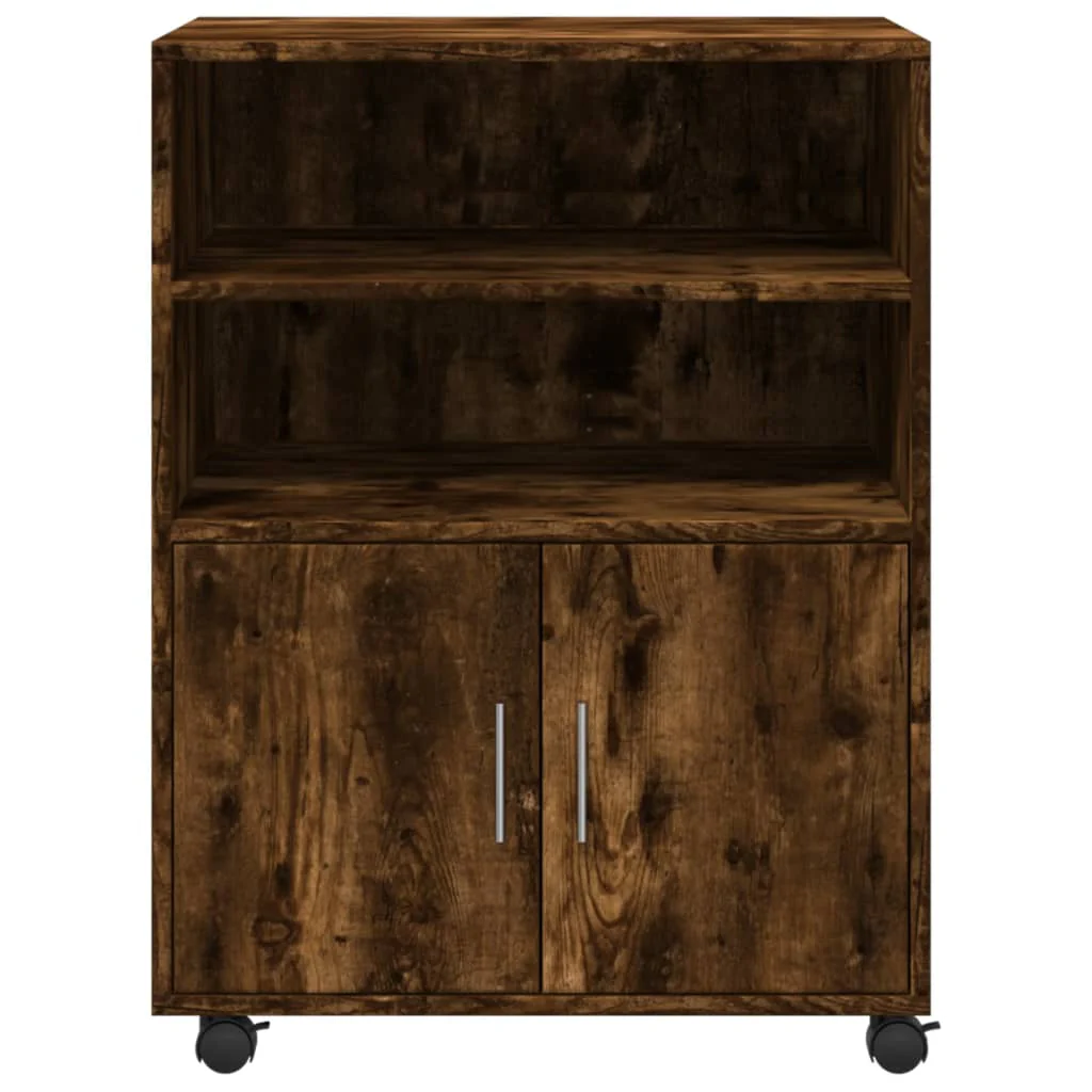 rullebord 60x48x81 cm konstrueret træ røget egetræsfarve - Image 4