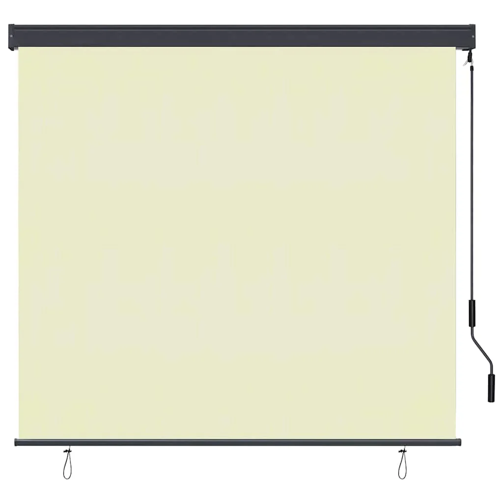Rullegardin med gardiner Creme 180 x 250 cm Stof og Aluminium - Image 2