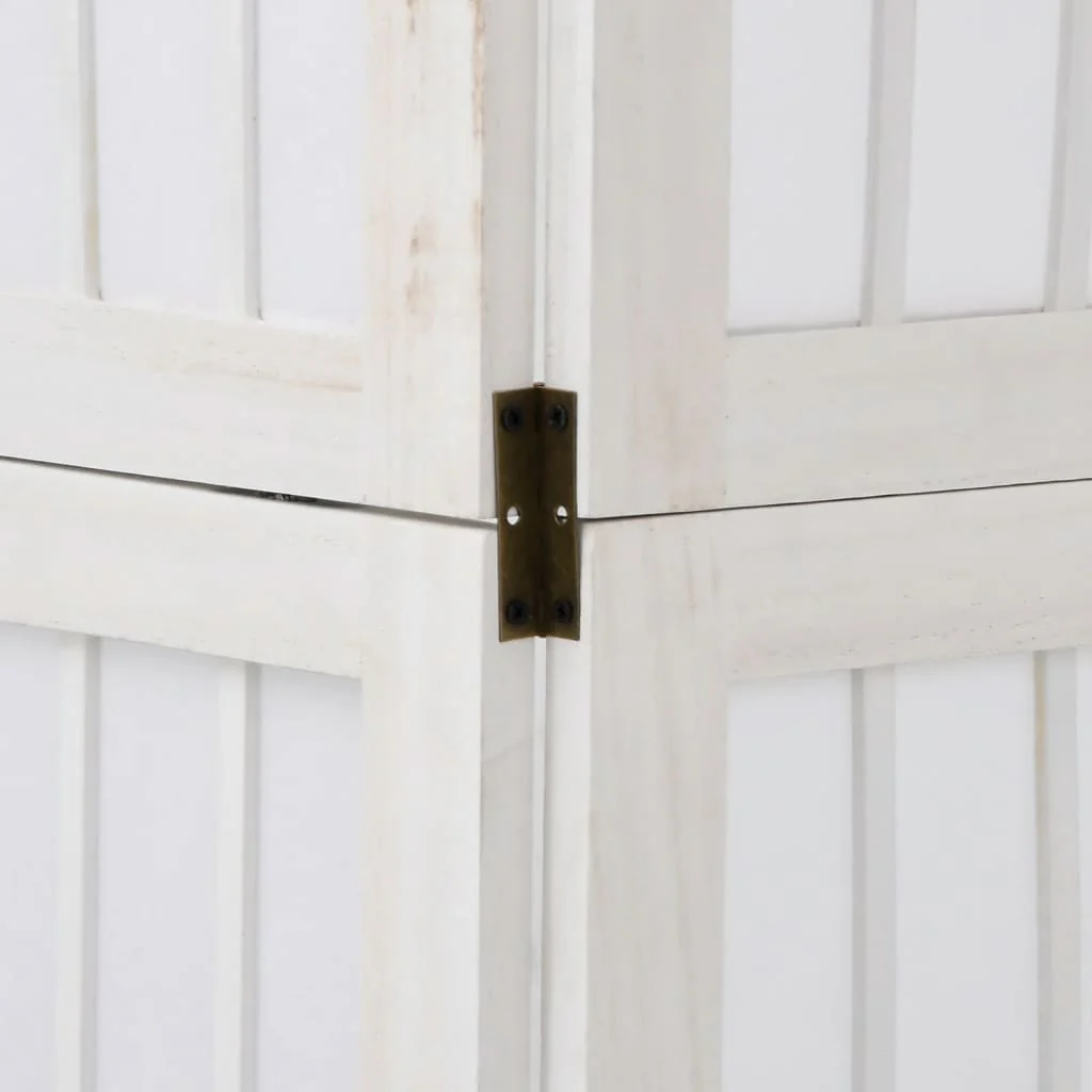 rumdeler 4 paneler massivt kejsertræ hvid - Image 7