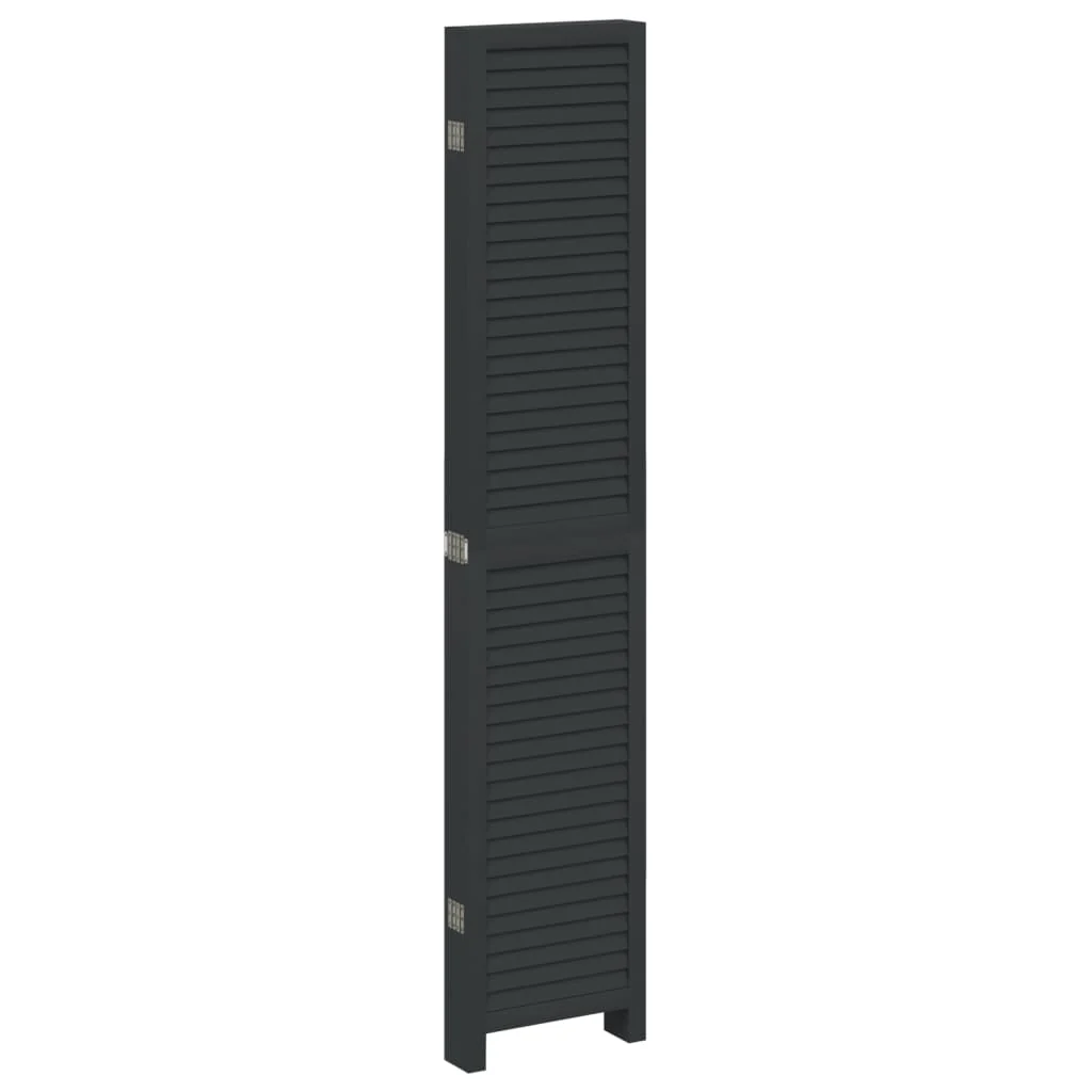 rumdeler 6 paneler massivt kejsertræ sort - Image 5