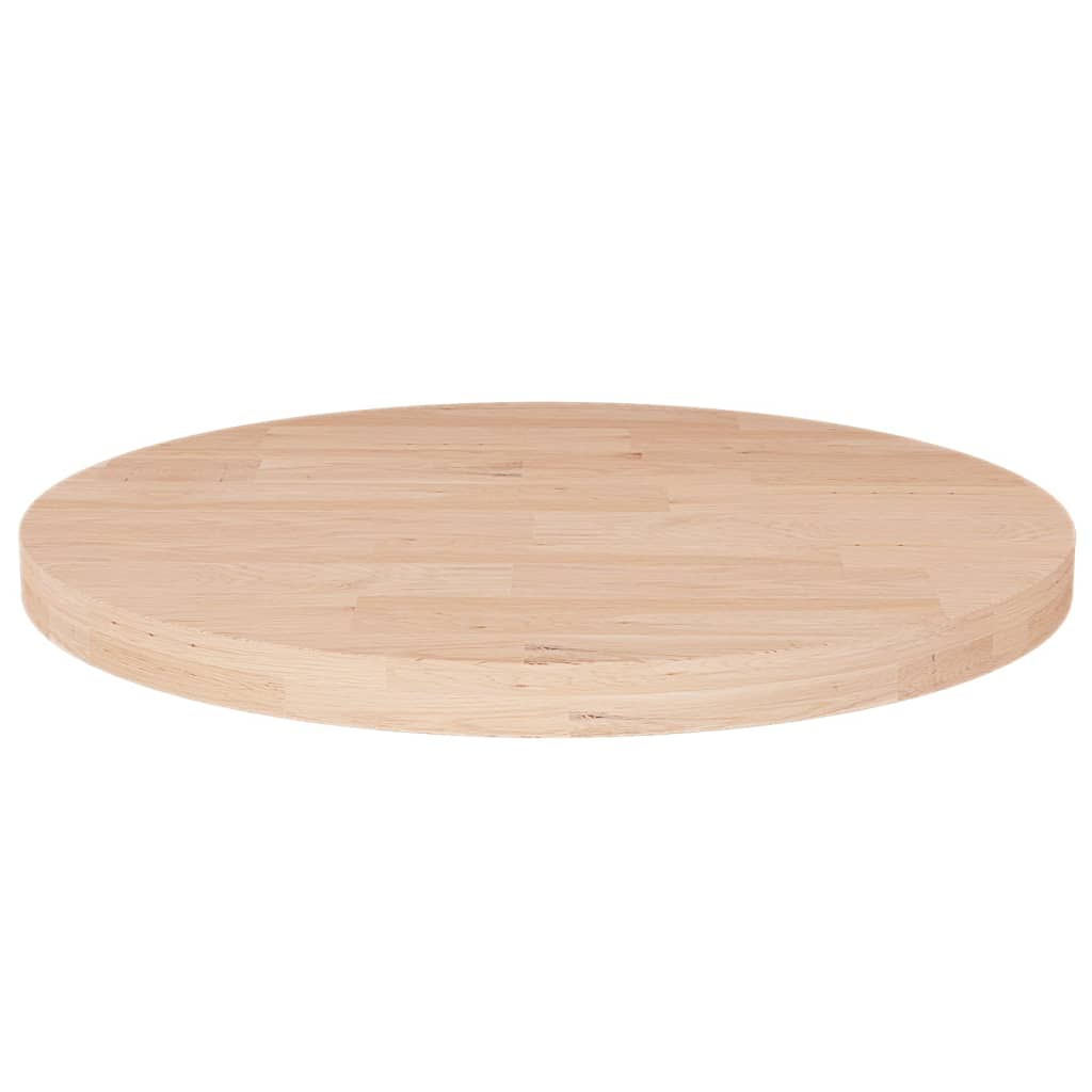 rund bordplade Ø50x2,5 cm ubehandlet massivt egetræ