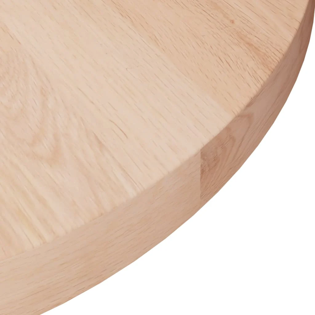 rund bordplade Ø50x2,5 cm ubehandlet massivt egetræ - Image 3