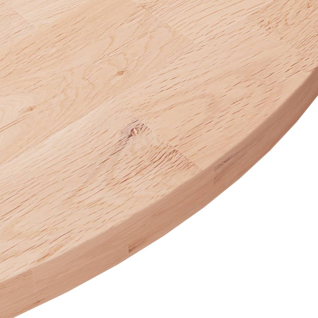 rund bordplade Ø60x2,5 cm ubehandlet massivt egetræ - Image 3