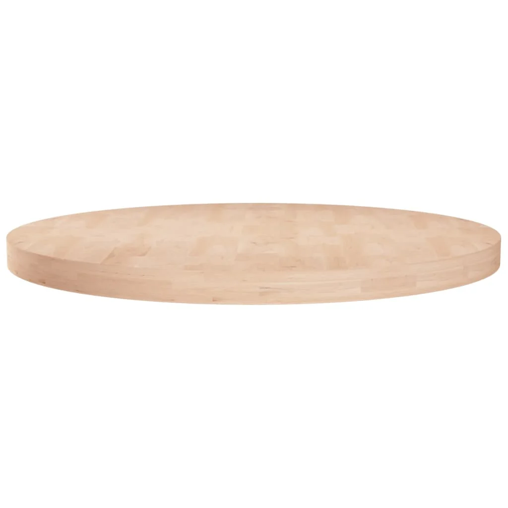 rund bordplade Ø60x4 cm ubehandlet massivt egetræ