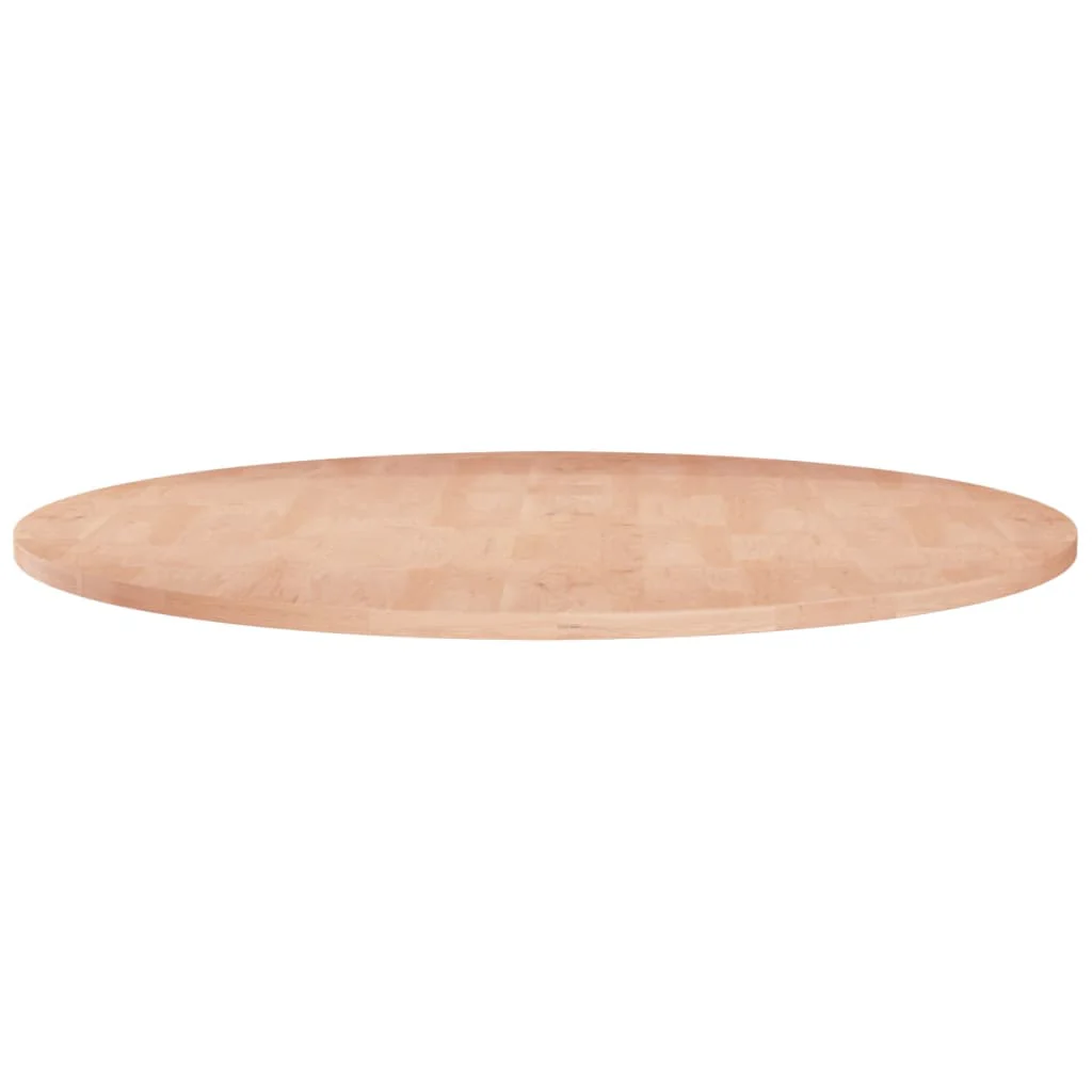 rund bordplade Ø80x1,5 cm ubehandlet massivt egetræ