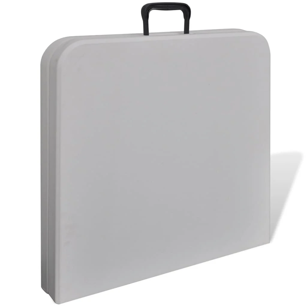 sammenfoldeligt havebord 122 cm HDPE hvid - Image 3