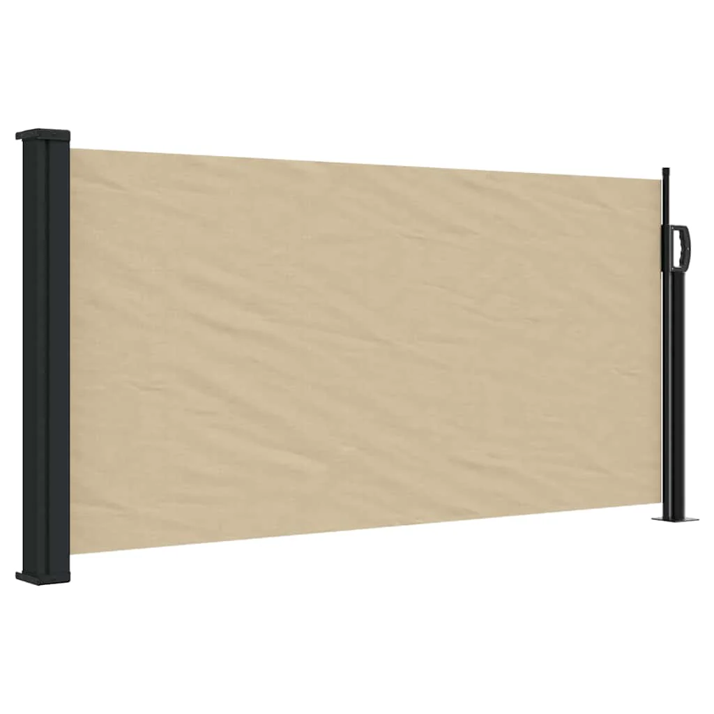 sammenrullelig sidemarkise 100x500 cm beige - Image 2
