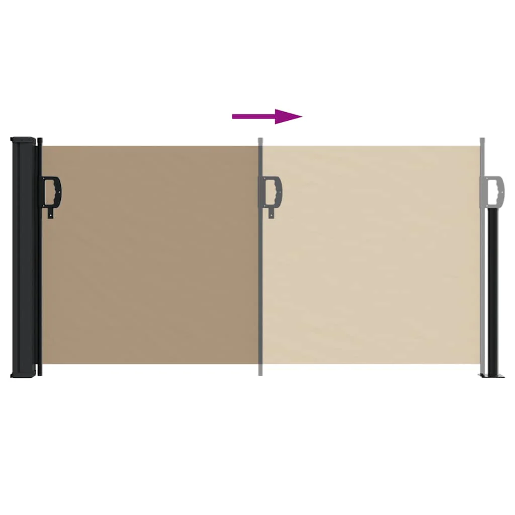 sammenrullelig sidemarkise 100x500 cm gråbrun - Image 5