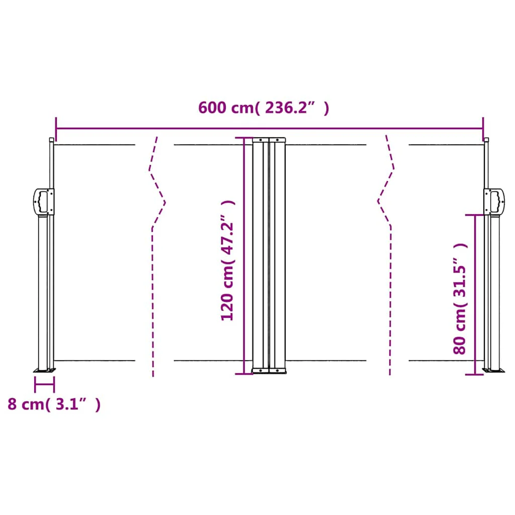 sammenrullelig sidemarkise 120 x 600 cm beige - Image 9