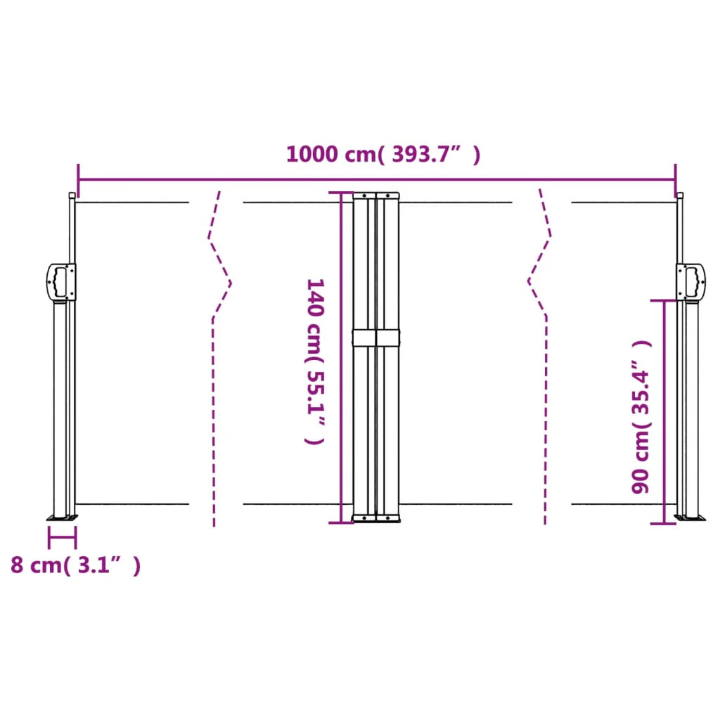 sammenrullelig sidemarkise 140 x 1000 cm cremefarvet - Image 9