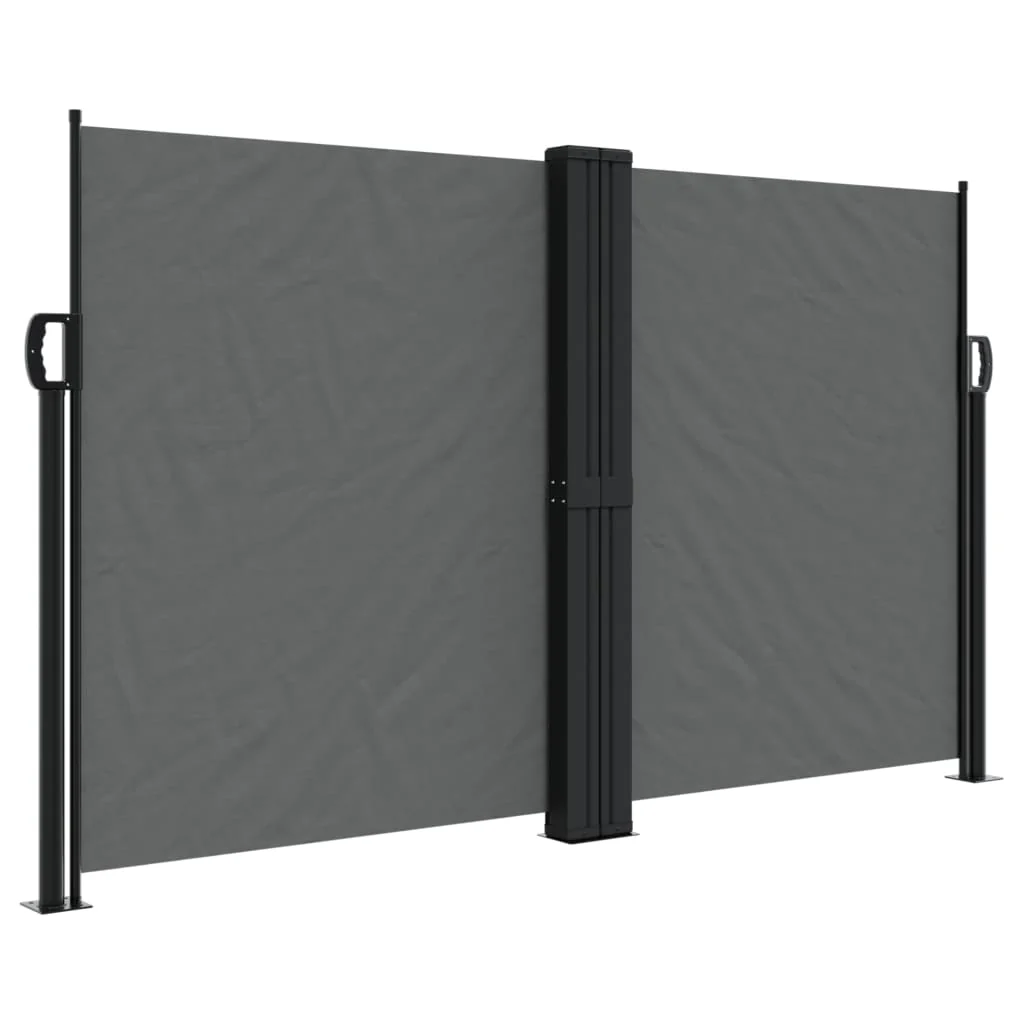 sammenrullelig sidemarkise 140x600 cm antracitgrå - Image 2