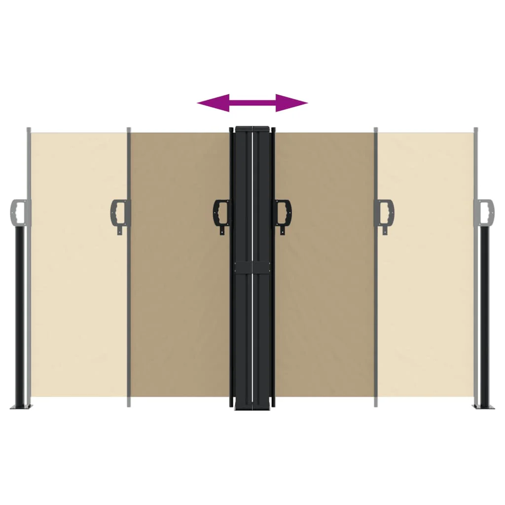 sammenrullelig sidemarkise 140x600 cm beige - Image 5