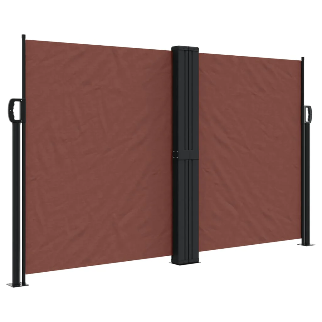 sammenrullelig sidemarkise 140x600 cm brun - Image 2