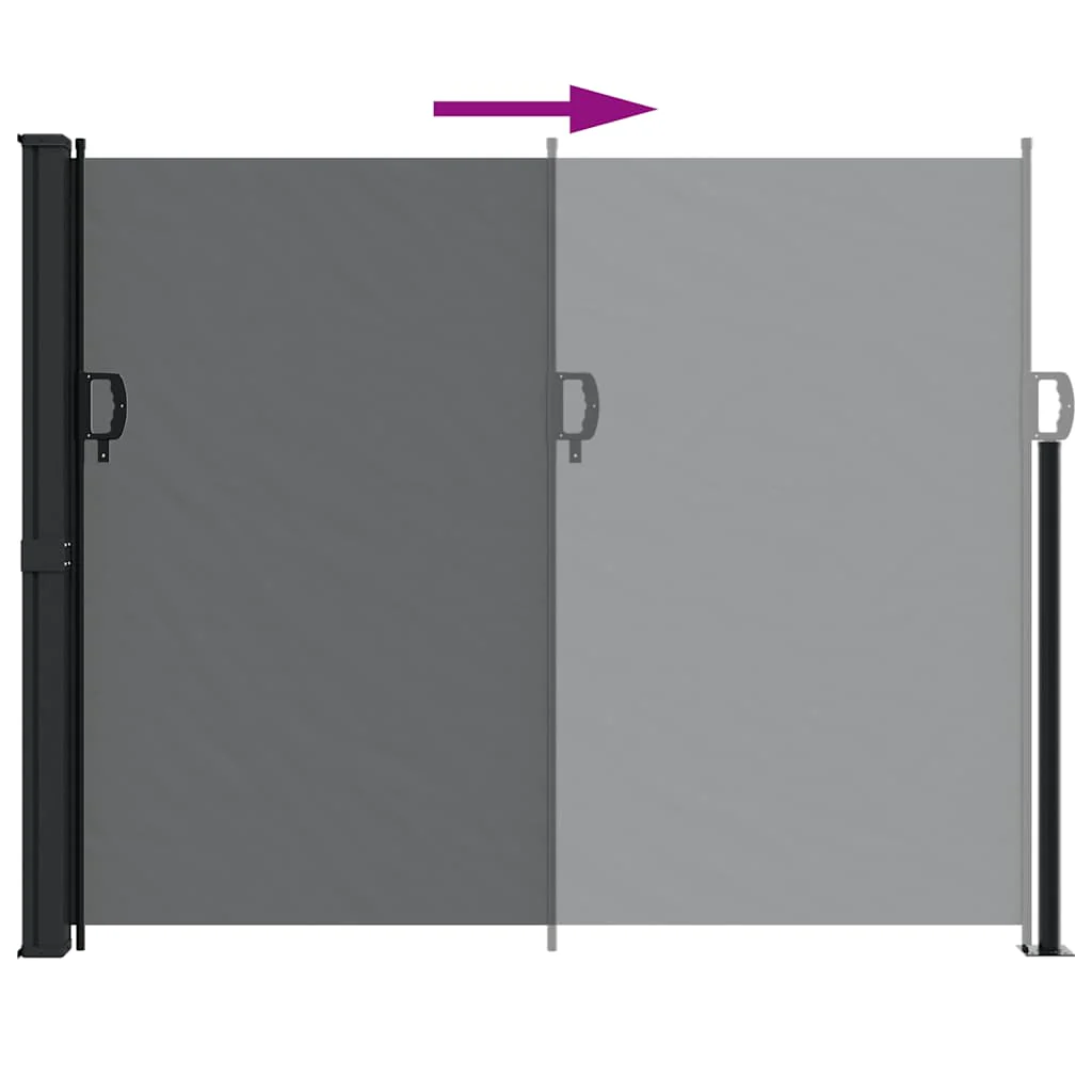 sammenrullelig sidemarkise 160 x 600 cm sort - Image 5
