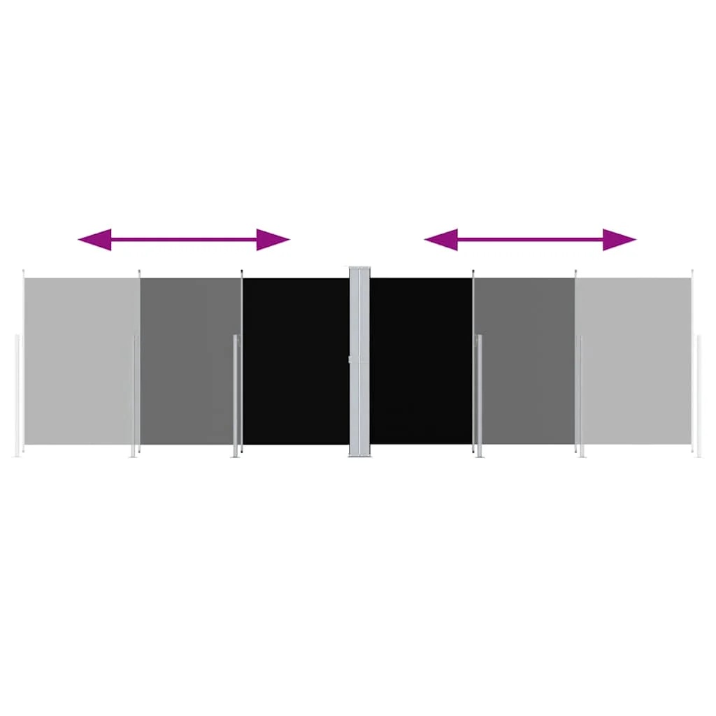 sammenrullelig sidemarkise 180x600 cm sort - Image 3