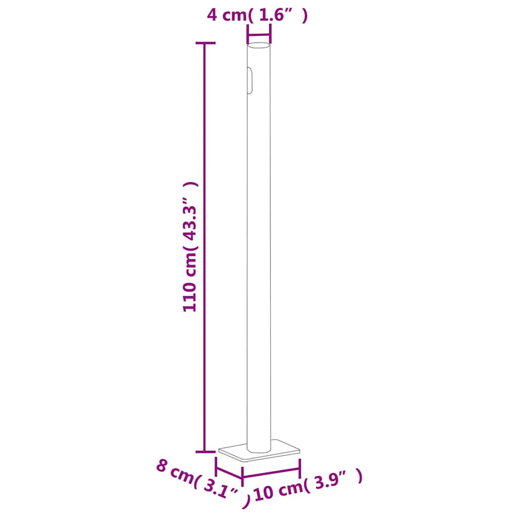 sammenrullelig sidemarkise 180x600 cm sort - Image 9