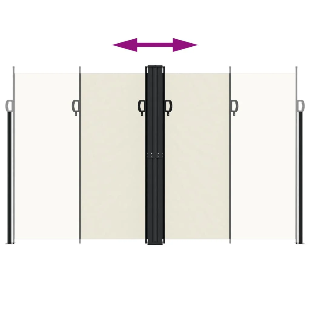 sammenrullelig sidemarkise 200x600 cm cremefarvet - Image 5