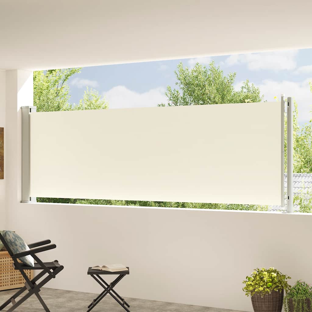 sammenrullelig sidemarkise til terrassen 117x600 cm cremefarvet - Image 3