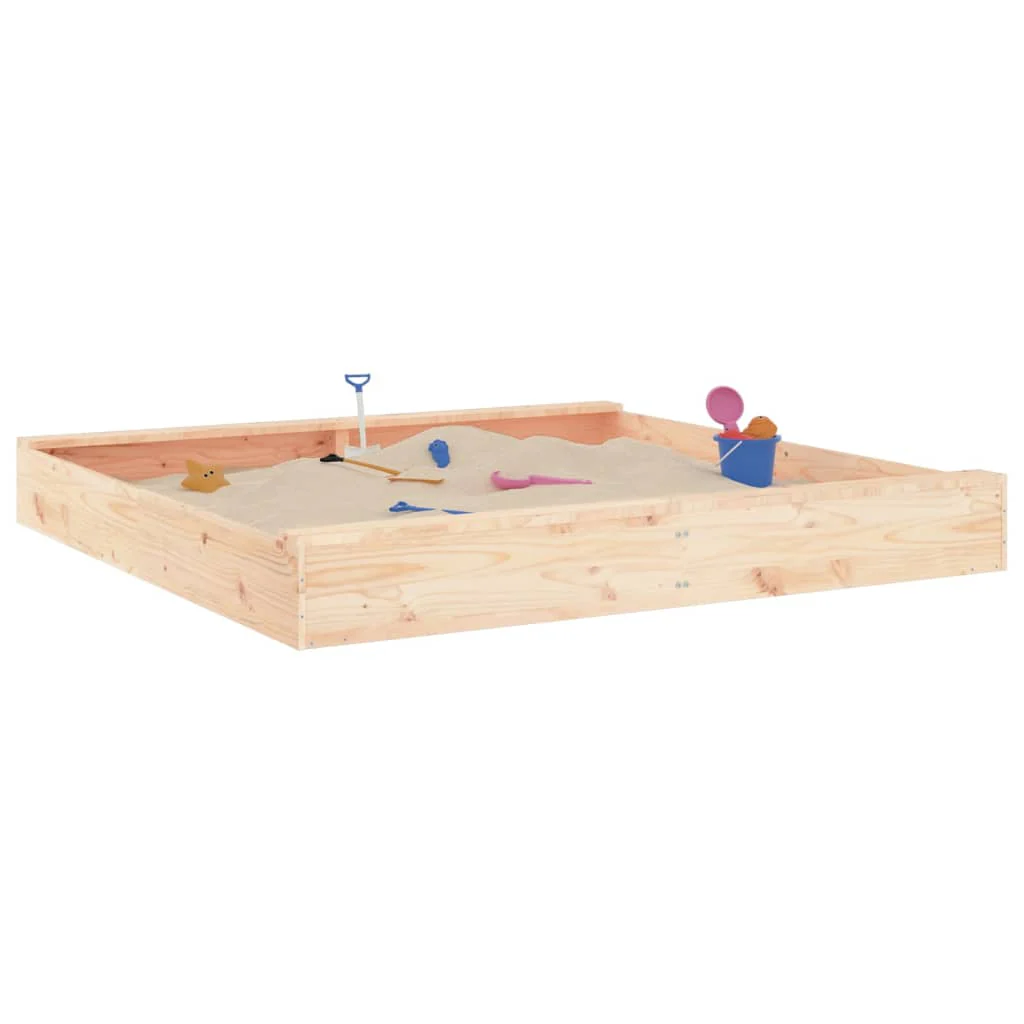 sandkasse med sæder firkantet massivt fyrretræ - Image 3