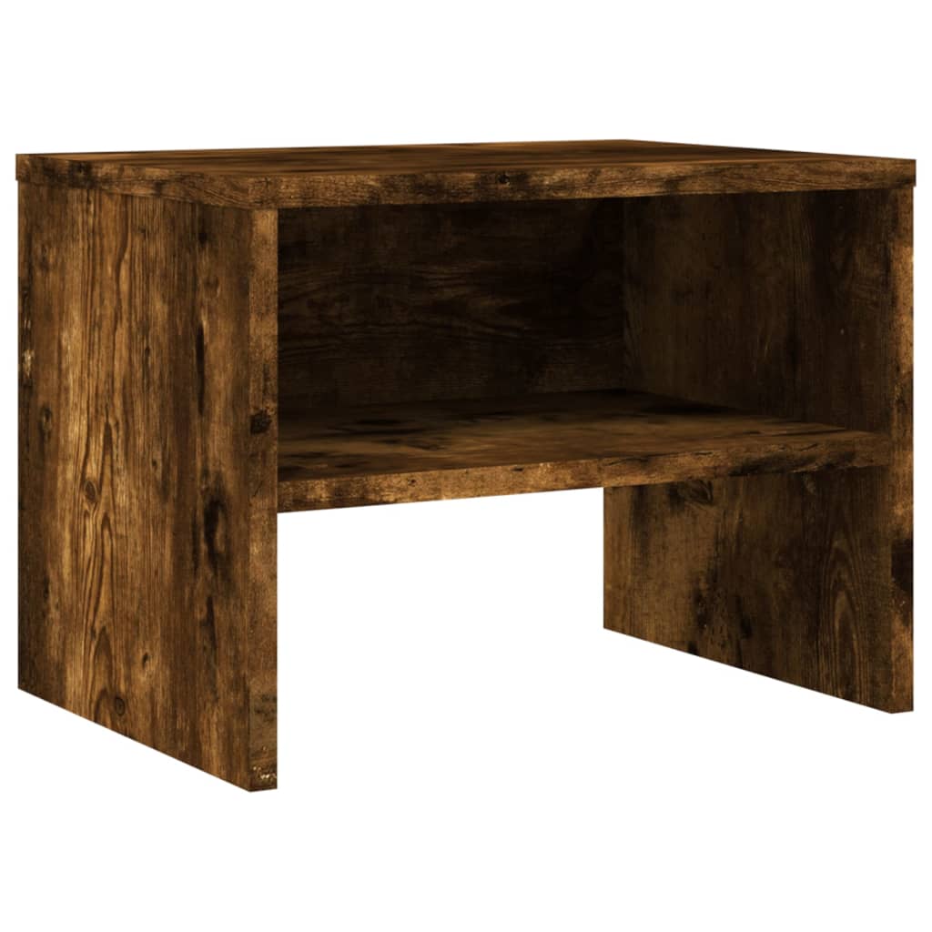 sengeborde 2 stk. 40x30x30 cm konstrueret træ røget egetræ - Image 4