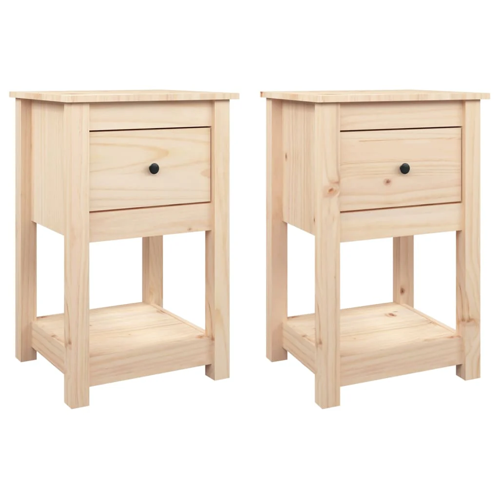 sengeborde 2 stk. 40x35x61,5 cm massivt fyrretræ - Image 2