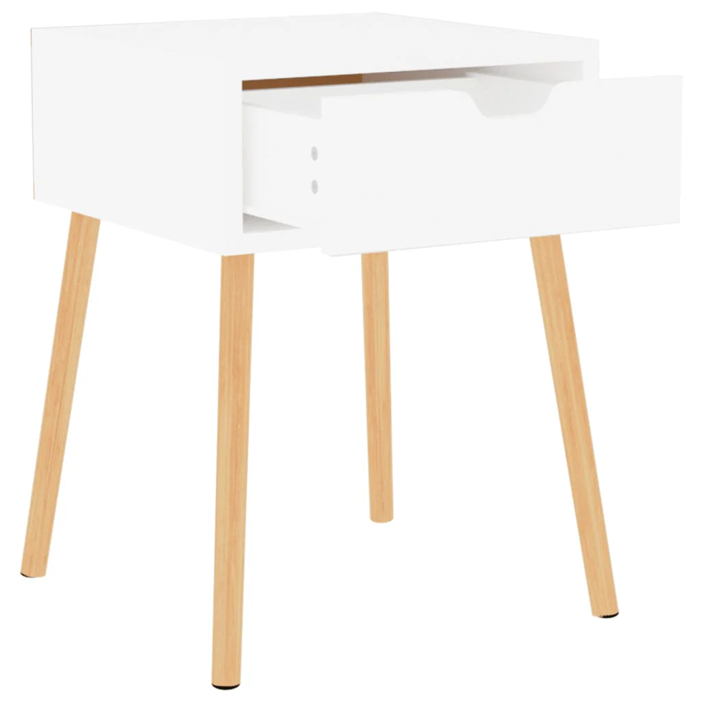 sengeborde 2 stk. 40x40x56 cm konstrueret træ hvid højglans - Image 6