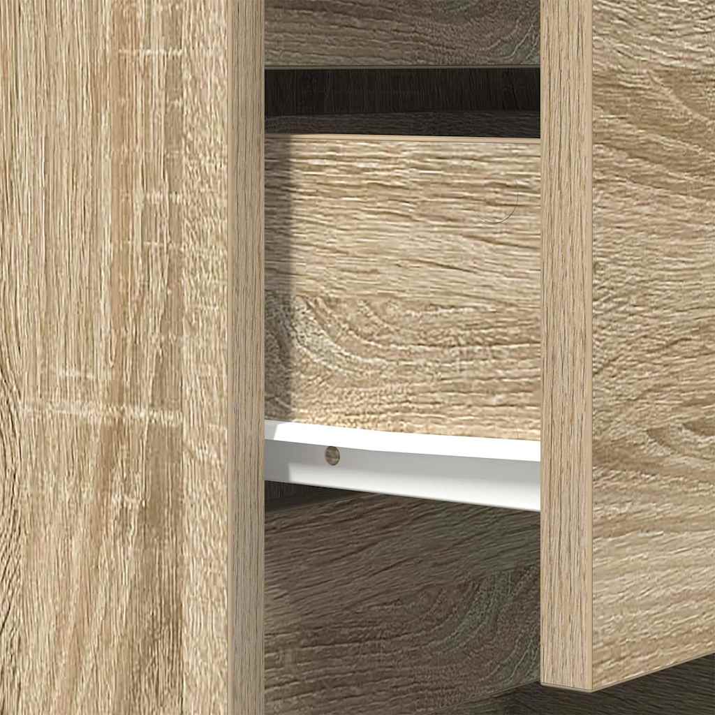 sengeborde med 3 skuffer 2 stk. 39x35x65 cm sonoma-eg - Image 10