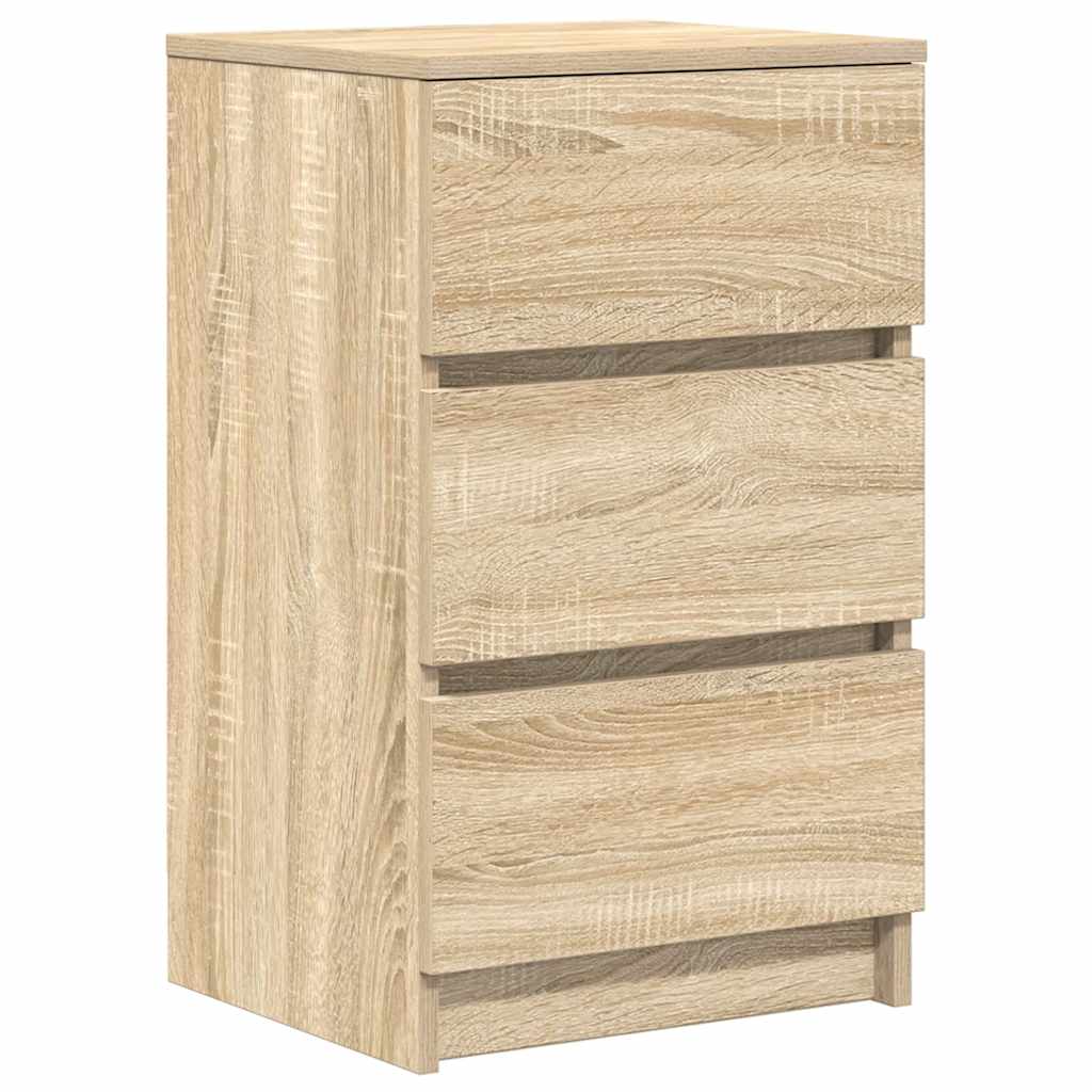 sengeborde med 3 skuffer 2 stk. 39x35x65 cm sonoma-eg - Image 5